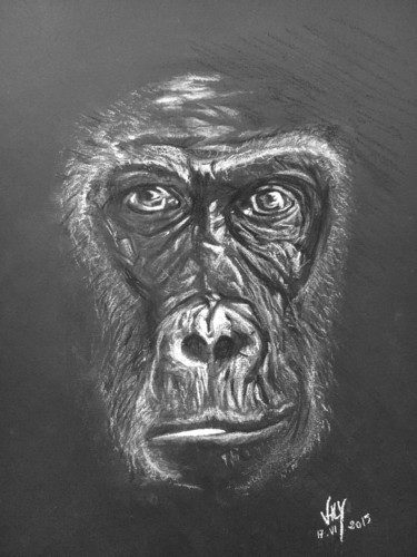 Drawing titled "Regard.jpg" by Valy, Original Artwork, Pastel