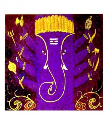 Painting titled "ganapathi 1" by Ganeshguntoju, Original Artwork
