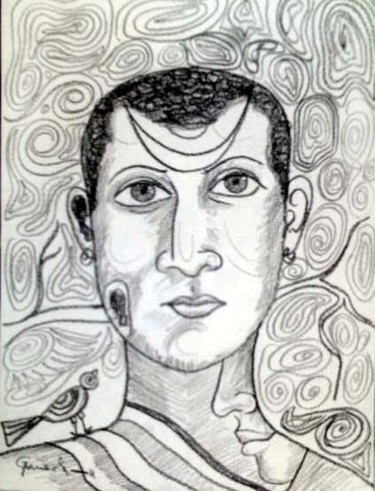 Malerei mit dem Titel "pencil drawing" von Ganeshguntoju, Original-Kunstwerk