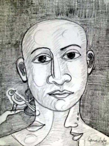 Malerei mit dem Titel "pencil drawing" von Ganeshguntoju, Original-Kunstwerk