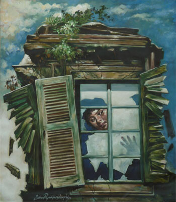 Painting titled "Window" by Gango Padhyay, Original Artwork