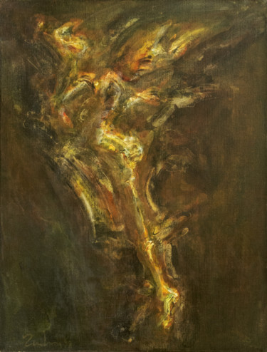 Painting titled "Golden glow" by Gani, Original Artwork, Acrylic