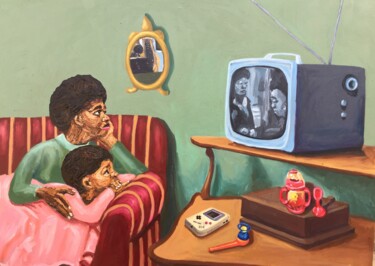 Peinture intitulée "Joy of motherhood(O…" par Ganiyat Abdulazeez, Œuvre d'art originale, Huile