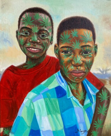 Painting titled "Bond IV" by Ganiyat Abdulazeez, Original Artwork, Oil