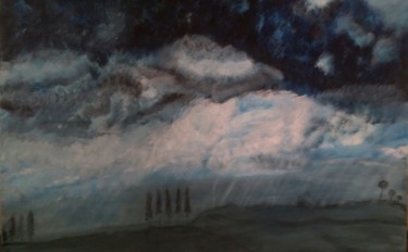 Peinture intitulée "Ciel chargé" par D'Âme Forêt, Œuvre d'art originale, Acrylique