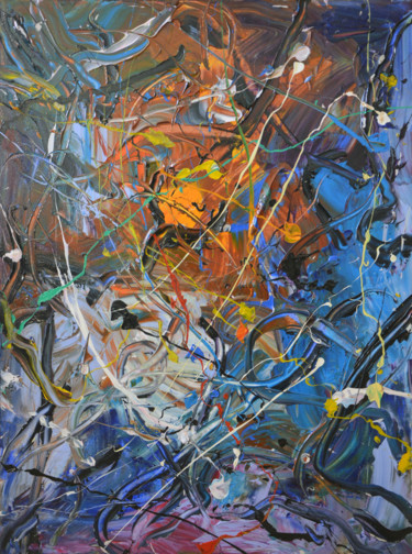 Painting titled "Chaos (2) - Abstrac…" by Gao, Original Artwork, Oil