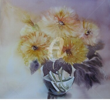 Peinture intitulée "Bouquet jaune" par Isabelle Fournier Perdrix, Œuvre d'art originale