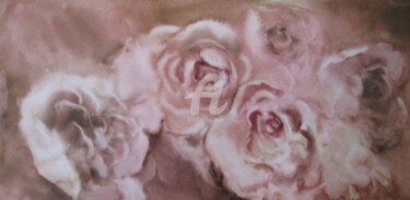 Peinture intitulée "Roses thé" par Isabelle Fournier Perdrix, Œuvre d'art originale