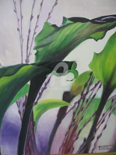 Peinture intitulée "Arums verts" par Isabelle Fournier Perdrix, Œuvre d'art originale