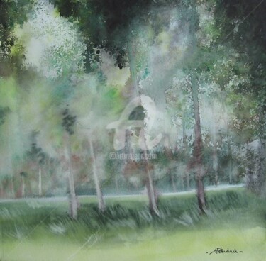 Painting titled "Jeune forêt" by Isabelle Fournier Perdrix, Original Artwork