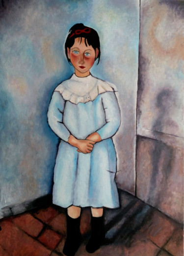 Pintura intitulada "Copie de Jeune fill…" por Elodie Bedon (Garance Be.), Obras de arte originais, Óleo