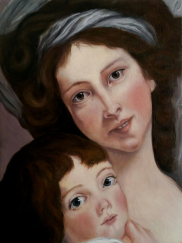 Painting titled "Copie autoportrait&…" by Elodie Bedon (Garance Be.), Original Artwork, Oil