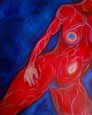 Painting titled "Orgasme" by Elodie Bedon (Garance Be.), Original Artwork, Oil