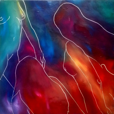 Картина под названием "Nymphes" - Elodie Bedon (Garance Be.), Подлинное произведение искусства, Масло