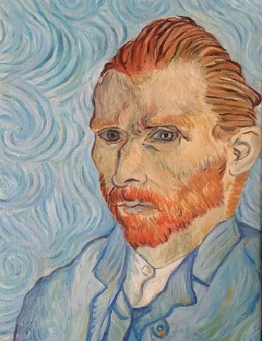 Painting titled "Van Gogh Portrait b…" by Elodie Bedon (Garance Be.), Original Artwork, Oil