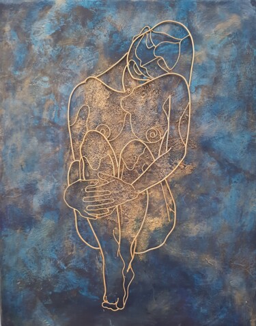 Painting titled "Autotendresse" by Elodie Bedon (Garance Be.), Original Artwork, Acrylic