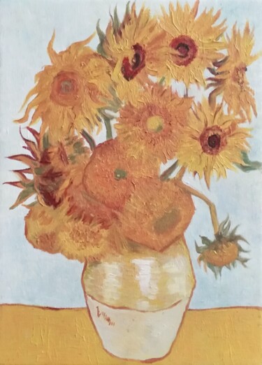 Pittura intitolato "Copie des Tournesol…" da Elodie Bedon (Garance Be.), Opera d'arte originale, Olio