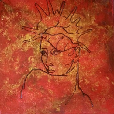Painting titled "Océanide" by Elodie Bedon (Garance Be.), Original Artwork, Acrylic