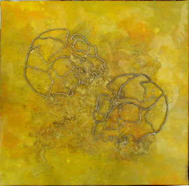 Malerei mit dem Titel "Vanités dans le sab…" von Elodie Bedon (Garance Be.), Original-Kunstwerk, Acryl