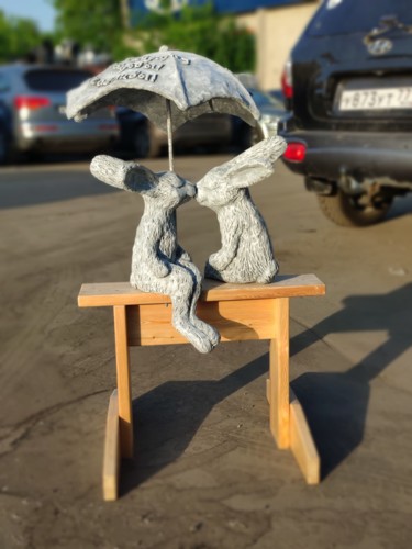 Скульптура под названием "Licked hares" - Илья Соловьев, Подлинное произведение искусства, Смола