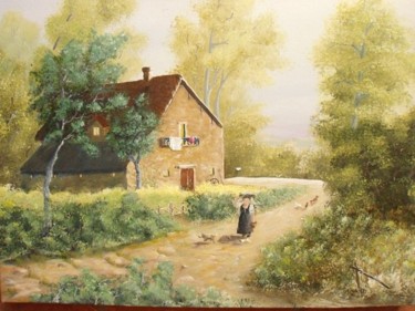 Painting titled "Casa di campagna" by T.Vante, Original Artwork, Oil