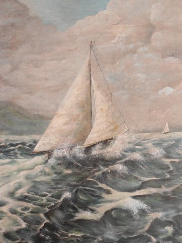 Painting titled "Vele sul mare" by T.Vante, Original Artwork, Oil