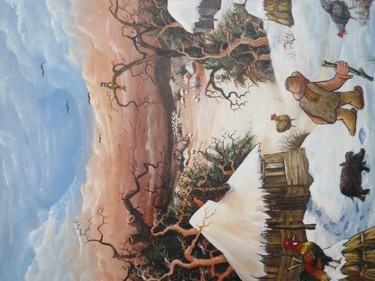 Painting titled "paesaggio invernale" by T.Vante, Original Artwork, Oil