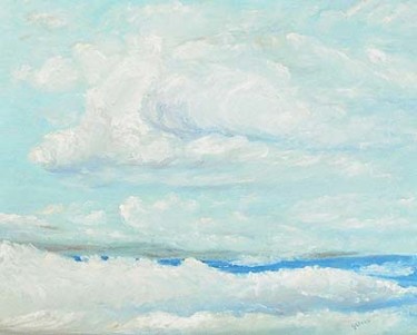 Painting titled "EN LAS NUBES/IN THE…" by Garcus, Original Artwork, Oil