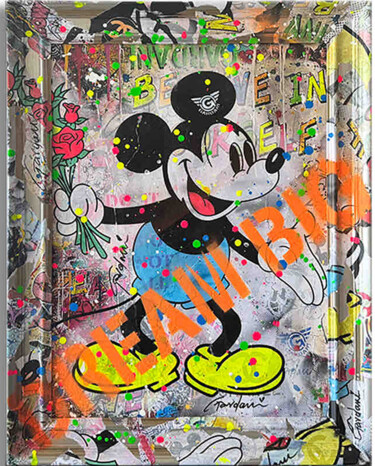 Peinture intitulée "Always Happy Mickey" par Gardani, Œuvre d'art originale, Acrylique