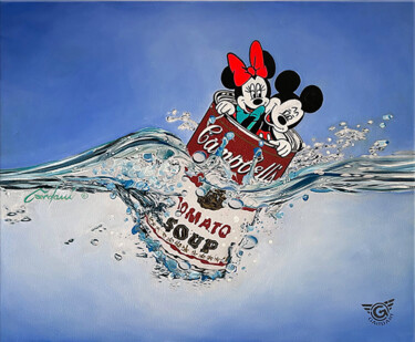 Painting titled "Campbell’s water re…" by Gardani, Original Artwork, Oil Mounted on Wood Stretcher frame