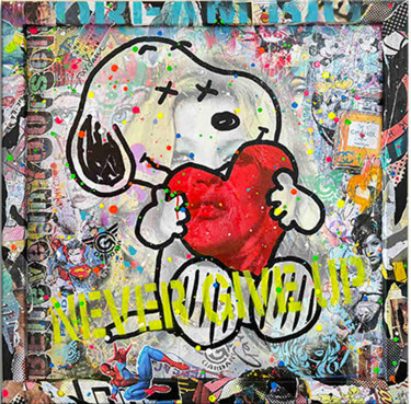 Картина под названием "Snoopy Your Dreams" - Gardani, Подлинное произведение искусства, Акрил Установлен на Деревянная рама…