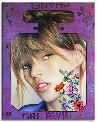 Картина под названием "Kate Girl Power –…" - Gardani, Подлинное произведение искусства, Масло Установлен на Деревянная рама…