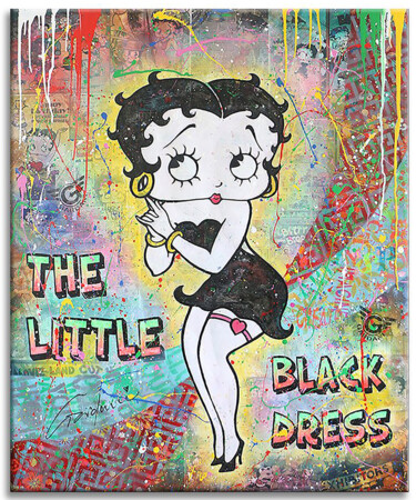 제목이 "The Little Black Dr…"인 미술작품 Gardani로, 원작, 기름 나무 들것 프레임에 장착됨