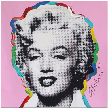 Painting titled "Marilyn about you" by Gardani, Original Artwork, Oil Mounted on Wood Stretcher frame