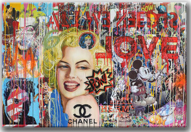 "Marilyn love" başlıklı Heykel Gardani tarafından, Orijinal sanat, Petrol Ahşap Sedye çerçevesi üzerine monte edilmiş
