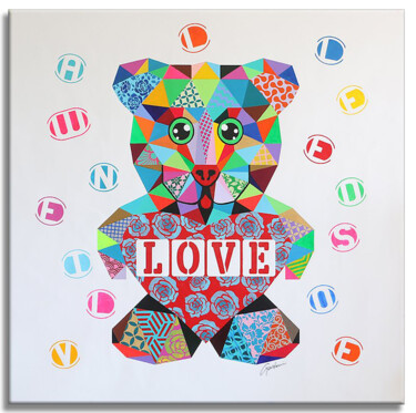 "Love Bear" başlıklı Tablo Gardani tarafından, Orijinal sanat, Akrilik Ahşap Sedye çerçevesi üzerine monte edilmiş