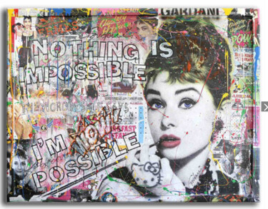 Ζωγραφική με τίτλο "Audrey Hepburn Noth…" από Gardani, Αυθεντικά έργα τέχνης, Ακρυλικό Τοποθετήθηκε στο Ξύλινο πάνελ