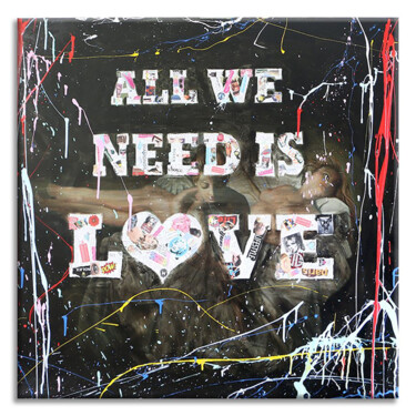 Malerei mit dem Titel "All we need is LOVE…" von Gardani, Original-Kunstwerk, Acryl Auf Keilrahmen aus Holz montiert