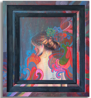 Painting titled "Lines of Thinking" by Gardani, Original Artwork, Oil Mounted on Wood Stretcher frame