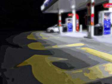 Arte digital titulada "Gas Station Dreams…" por Gareth P Jones, Obra de arte original, Trabajo Digital 2D