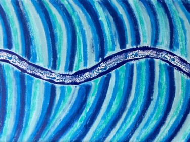 Painting titled "Serpent à plumes" by Ag Cabanas, Original Artwork, Acrylic