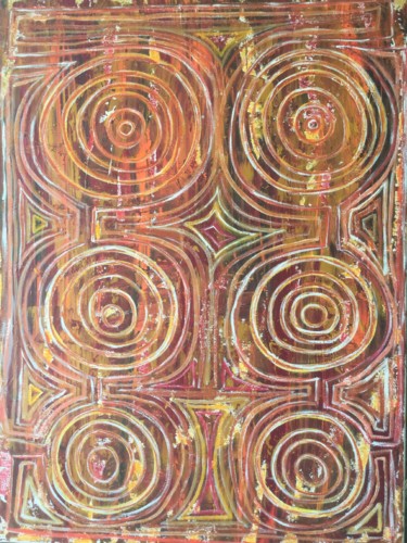 Painting titled "Labyrinthe" by Ag Cabanas, Original Artwork, Acrylic