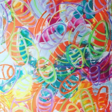 Schilderij getiteld "Mitochondries" door Ag Cabanas, Origineel Kunstwerk, Acryl