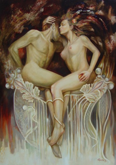 Pittura intitolato "Adam et Eve." da Garik, Opera d'arte originale