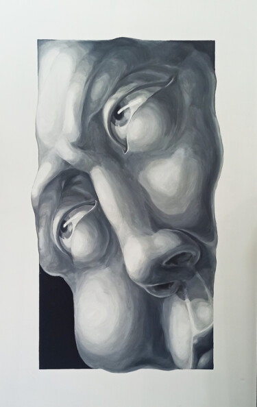 Malerei mit dem Titel "Колосс за пределами…" von Garik Kuba, Original-Kunstwerk, Acryl