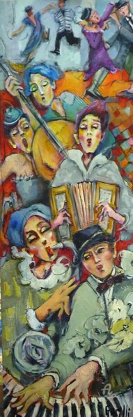 Malerei mit dem Titel "euphorie jazzy" von Nicole Garilli, Original-Kunstwerk, Öl
