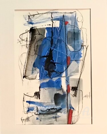 Painting titled "30/40 Blue day 2" by Nicole Garilli, Original Artwork, Ink