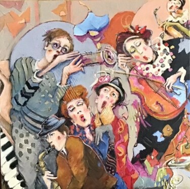 Peinture intitulée "Hot club, rythme an…" par Nicole Garilli, Œuvre d'art originale, Acrylique Monté sur Châssis en bois