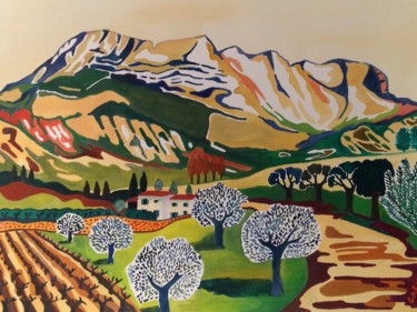 Pittura intitolato "La Sainte Victoire" da Michèle Garin, Opera d'arte originale