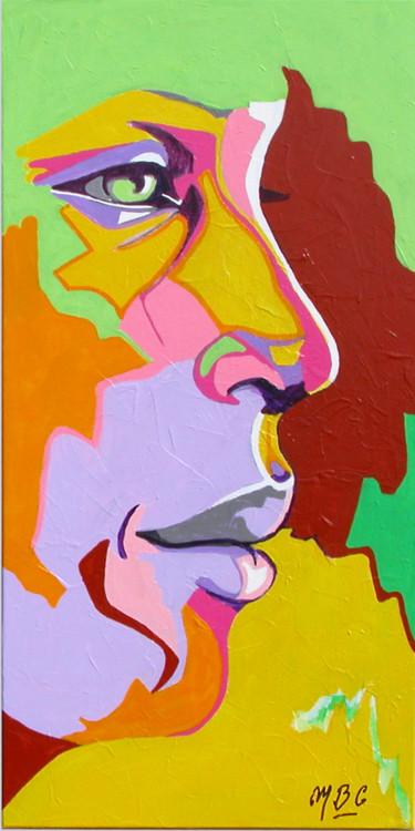 Painting titled "Profil droit.jpg" by Michèle-B. Garinois, Original Artwork, Acrylic